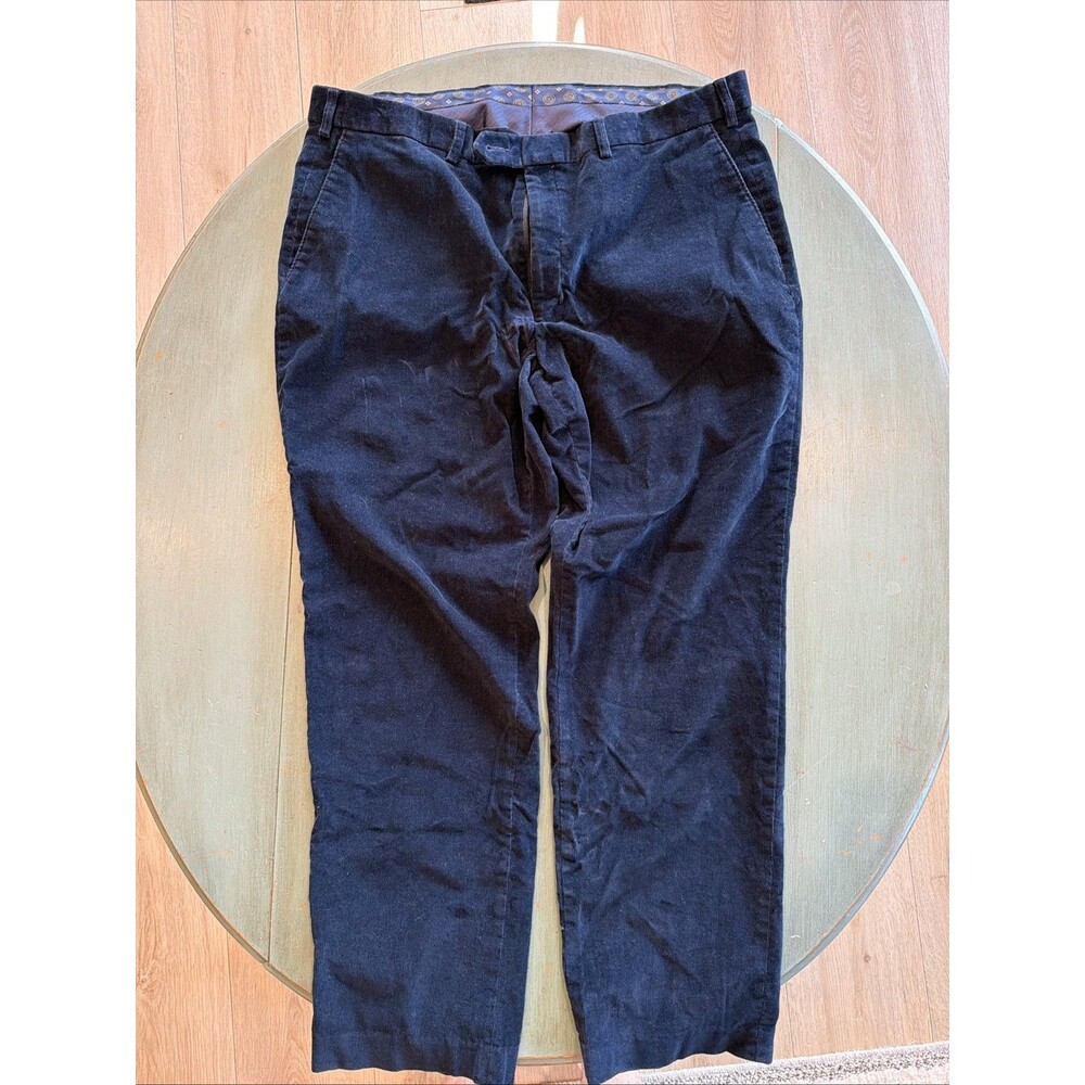 Lauren Ralph Lauren Mens 38x30 Dark Blue Corduroy Dress Pants Classic Fit Navy